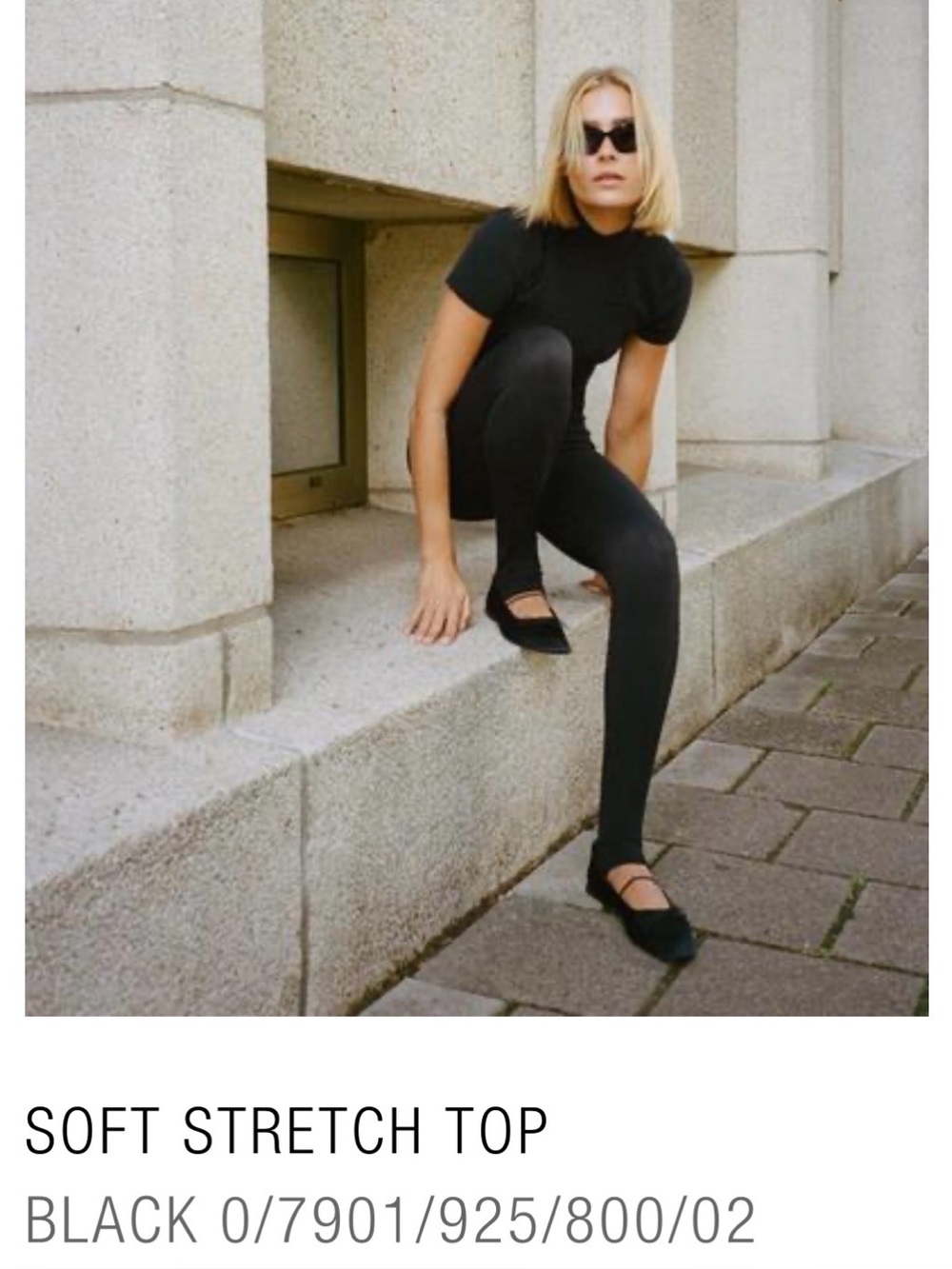 Zara Black Mock Neck Short-Sleeve Top